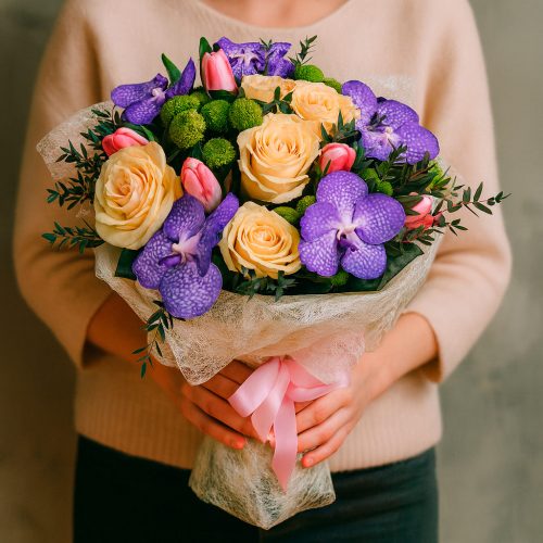 Букет цветов «Фиолетовая симфония»